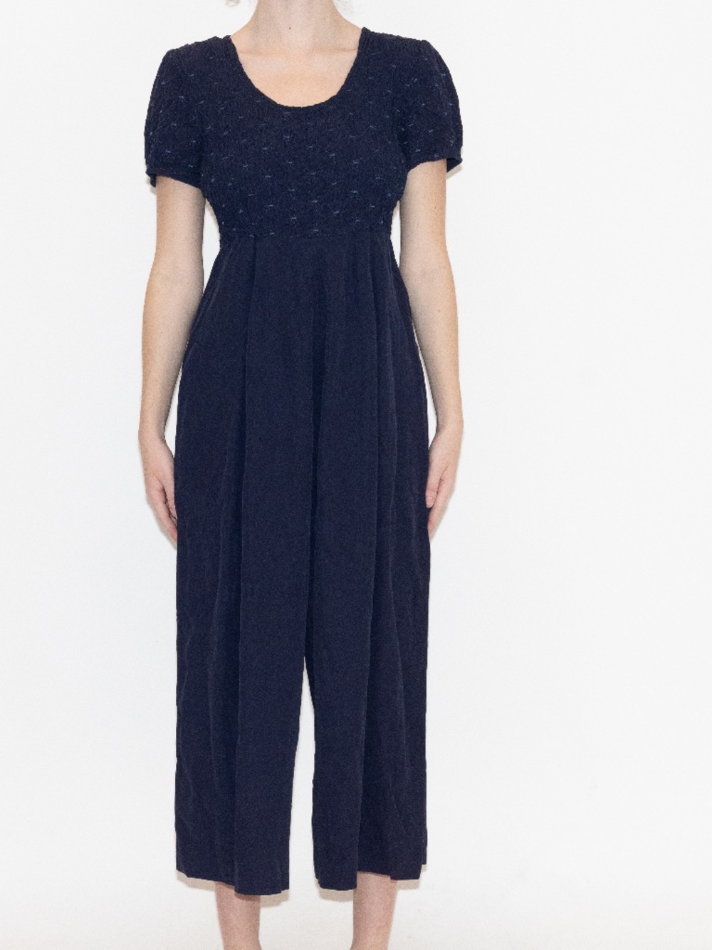 Vintage 80s navy blue jumpsuit high waisted size 13/14 Jeffrey & Jara